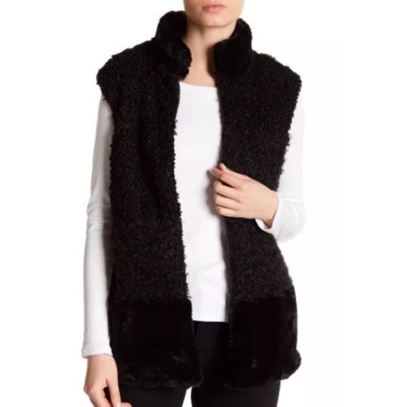 Sam Edelman Women's Vest Faux Fur Reversible - Picture 1 of 7